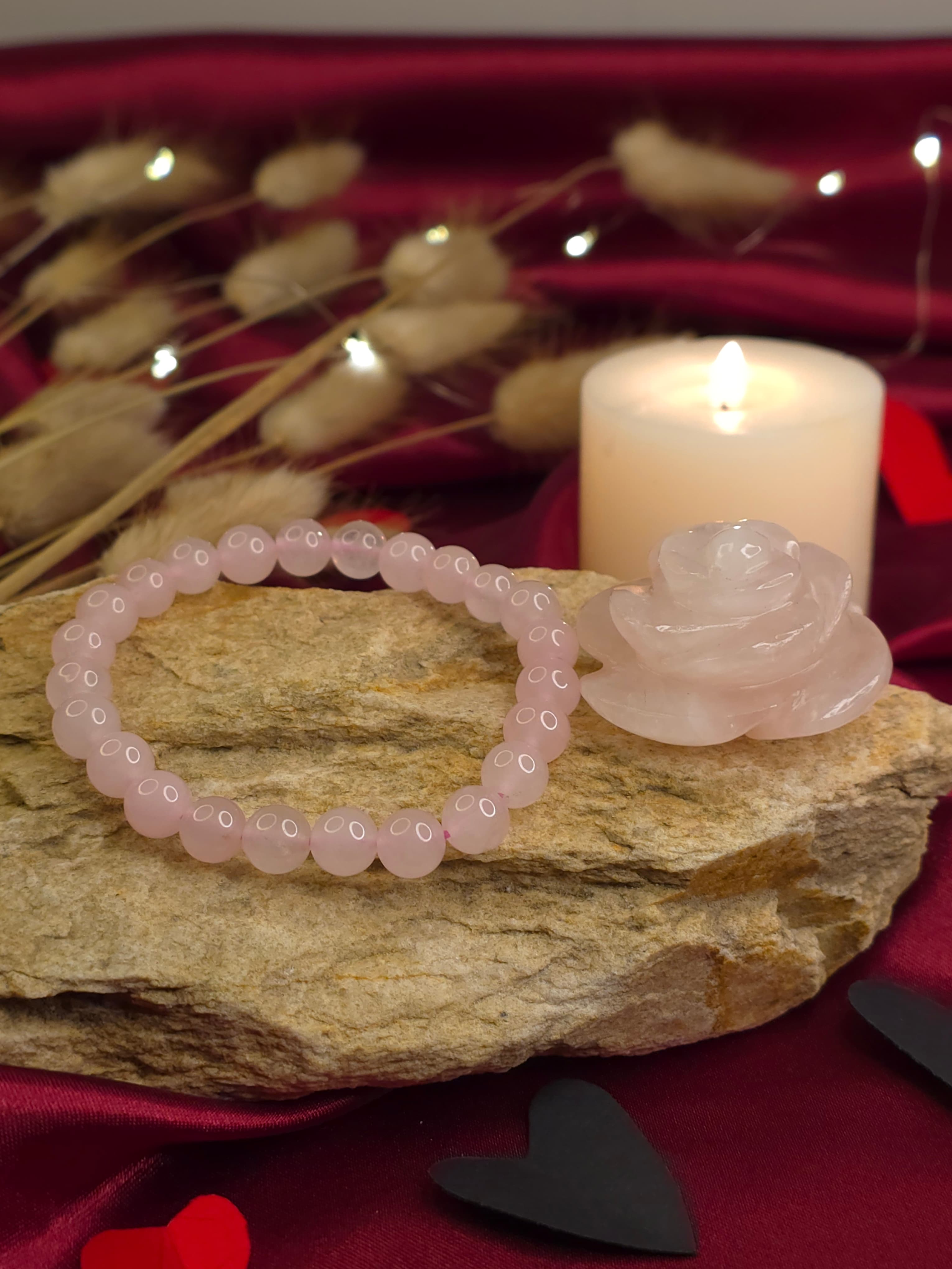 Rose quartz bracelet with soft pink beads